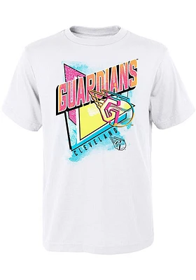 Cleveland Guardians Youth White Playmaker Short Sleeve T-Shirt