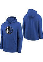 Nike Dallas Mavericks Boys Blue Fleece Pullover Essential Long Sleeve Hooded Sweatshirt