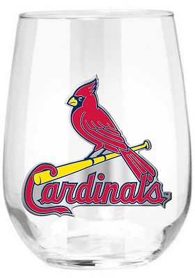 St Louis Cardinals 15oz Emblem Stemless Wine Glass - Red