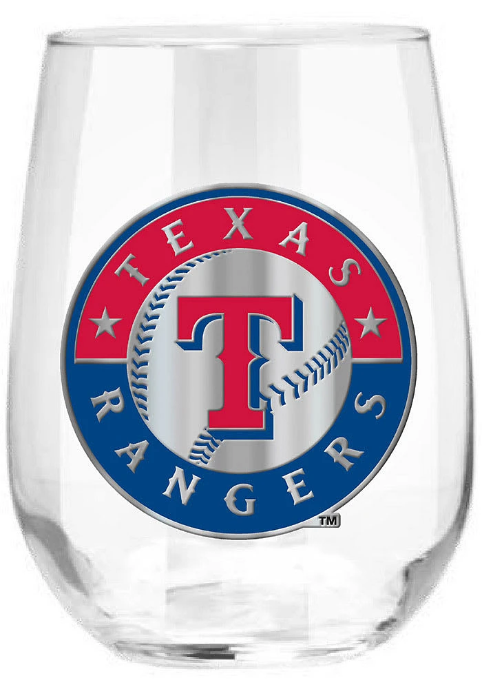 Texas Rangers 15oz Emblem Stemless Wine Glass