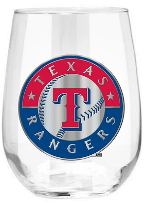 Texas Rangers 15oz Emblem Stemless Wine Glass