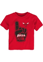 Chicago Bulls Toddler Red Hand Off Short Sleeve T-Shirt