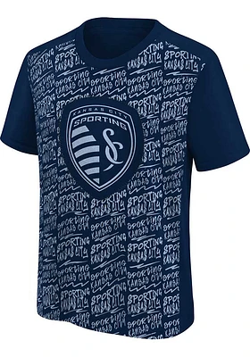 Sporting Kansas City Youth Navy Blue Exemplary Short Sleeve T-Shirt