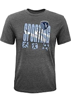 Sporting Kansas City Youth Grey Full Tilt Short Sleeve Fashion T-Shirt