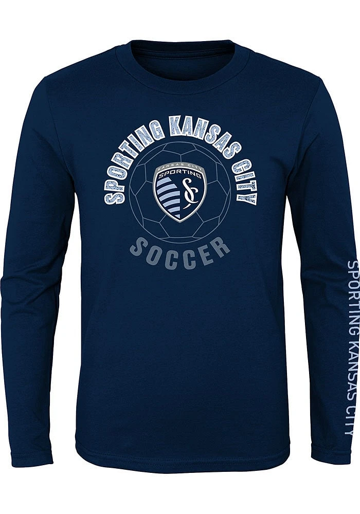 Sporting Kansas City Boys Navy Blue Circle Around Long Sleeve T-Shirt