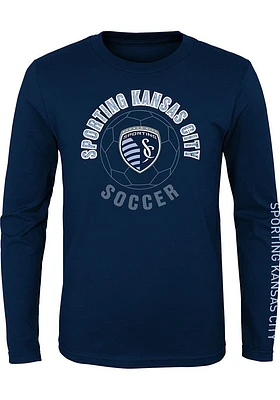 Sporting Kansas City Boys Navy Blue Circle Around Long Sleeve T-Shirt