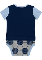Sporting Kansas City Baby Light Blue Kicking and Running 3 PC Set One Piece with Bib