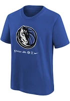 Nike Dallas Mavericks Youth Navy Blue Crafted Logo Short Sleeve T-Shirt