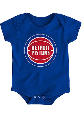 Detroit Pistons Baby Blue Team Badge Short Sleeve One Piece