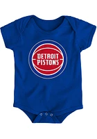 Detroit Pistons Baby Blue Team Badge Short Sleeve One Piece