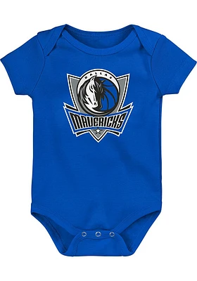 Dallas Mavericks Baby Blue Primary Logo Short Sleeve One Piece