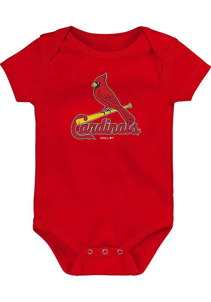 St Louis Cardinals Baby Red Bird Bat Short Sleeve One Piece
