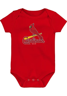 St Louis Cardinals Baby Red Bird Bat Short Sleeve One Piece