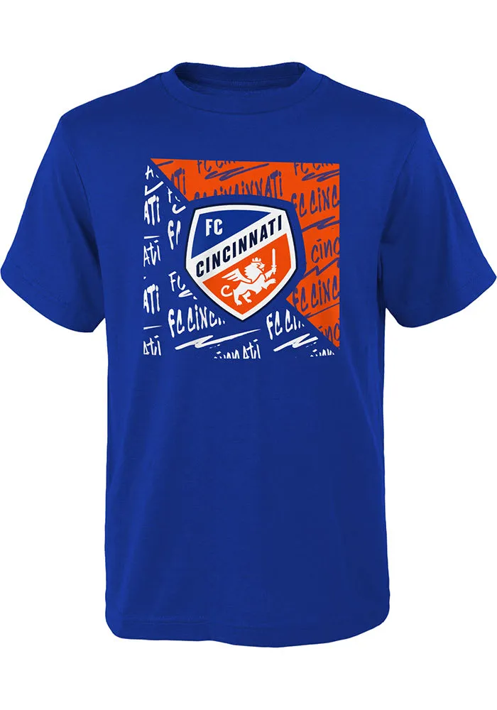 FC Cincinnati Youth Blue Divide Short Sleeve T-Shirt