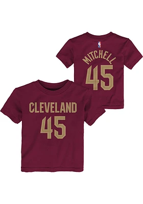 Donovan Mitchell Cleveland Cavaliers Toddler Maroon Flat NN Short Sleeve Player T Shirt