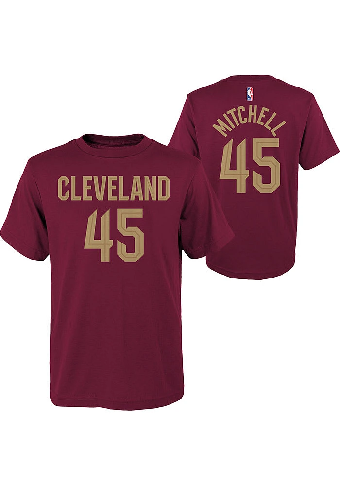 Donovan Mitchell Cleveland Cavaliers Youth Maroon Flat NN Player Tee