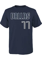 Luka Doncic Dallas Mavericks Youth Navy Blue Flat NN Player Tee