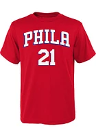 Joel Embiid Philadelphia 76ers Youth Red Flat NN Player Tee