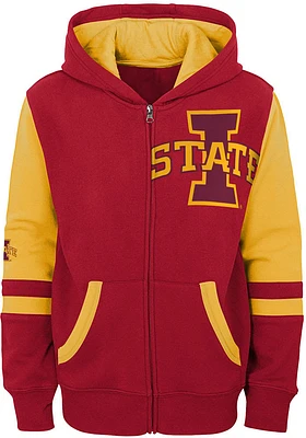 Iowa State Cyclones Boys Cardinal Stadium Long Sleeve Full Zip Hooded Sweatshirt
