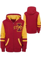 Iowa State Cyclones Boys Cardinal Stadium Long Sleeve Full Zip Hooded Sweatshirt