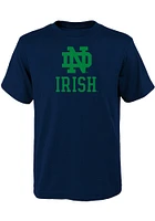 Notre Dame Fighting Irish Youth Navy Blue Primary Short Sleeve T-Shirt