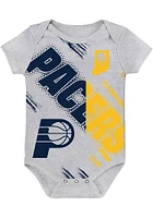Indiana Pacers Baby Grey Dribble Design Short Sleeve One Piece