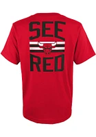 Chicago Bulls Toddler Red Slogan Back Short Sleeve T-Shirt