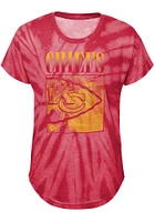 Kansas City Chiefs Girls Red The Band Tie-Dye Short Sleeve Fashion T-Shirt
