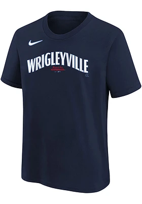 Nike Chicago Cubs Youth Navy Blue City Connect Wordmark Short Sleeve T-Shirt