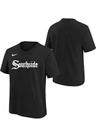 Nike Chicago White Sox Boys Black City Connect Wordmark Short Sleeve T-Shirt