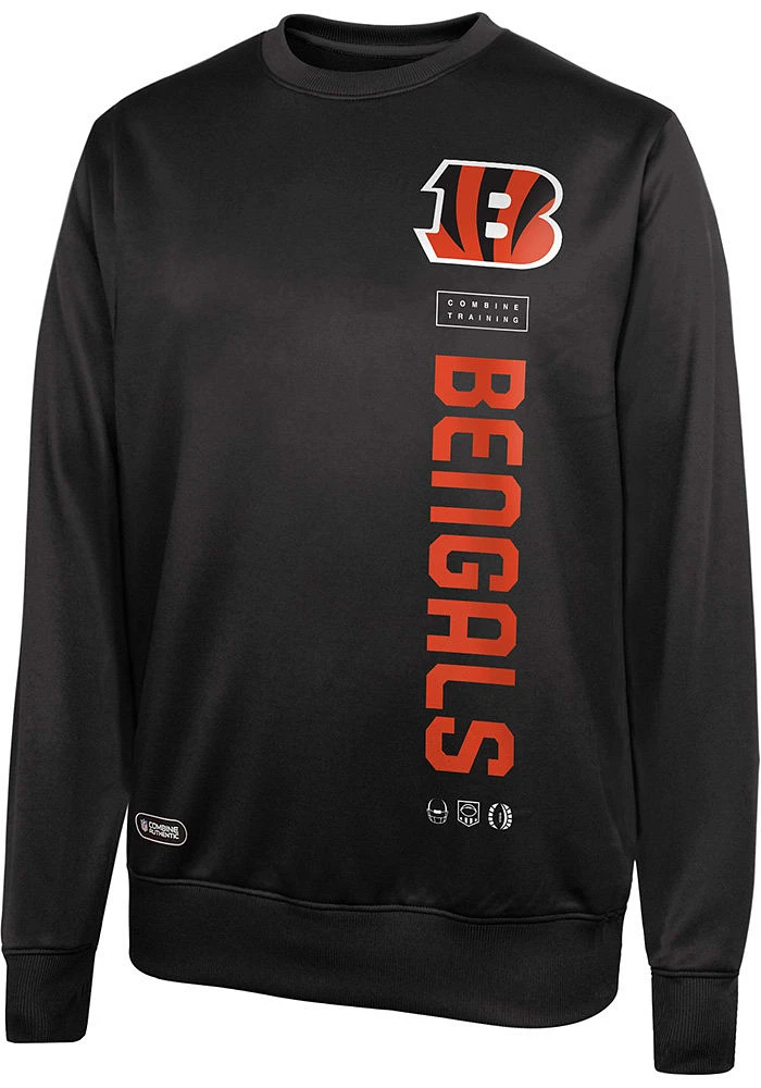 Cincinnati Bengals Mens Black BLOCKER Long Sleeve Sweatshirt