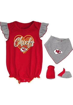Kansas City Chiefs Baby Red All The Love Bib Set One Piece