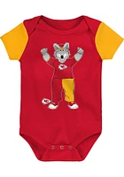 KC Wolf  Outer Stuff Kansas City Chiefs Baby Red Mascot Little Champ Set One Piece with Bib