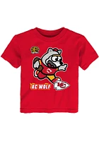 KC Wolf Kansas City Chiefs Infant Mascot Sizzle Short Sleeve T-Shirt Red