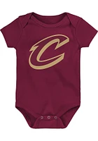 Cleveland Cavaliers Baby Maroon Main Logo Short Sleeve One Piece
