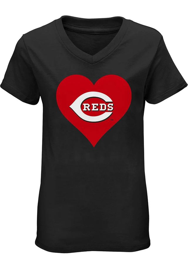 Cincinnati Reds Girls Heart Short Sleeve Tee