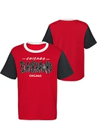 Chicago Blackhawks Youth Red Reverse Retro Sueded Short Sleeve Fashion T-Shirt