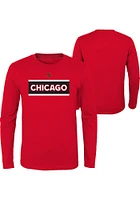 Chicago Blackhawks Boys Red Reverse Retro Primary Logo Long Sleeve T-Shirt