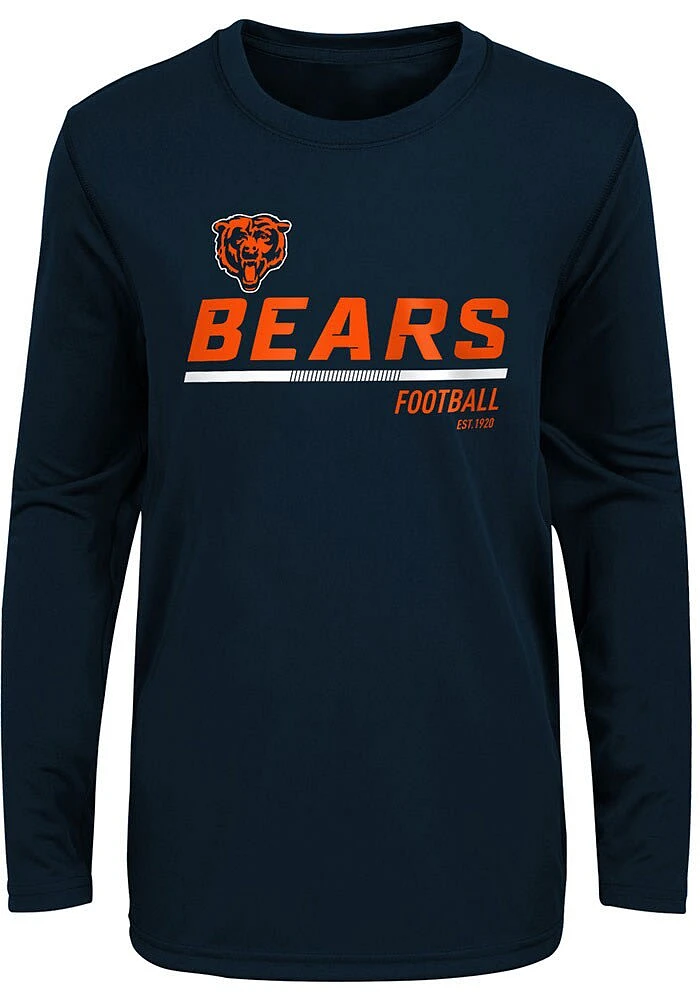 Chicago Bears Youth Navy Blue Engage Long Sleeve T-Shirt