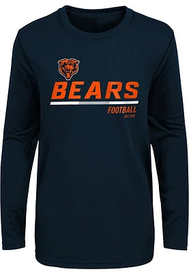 Chicago Bears Youth Navy Blue Engage Long Sleeve T-Shirt