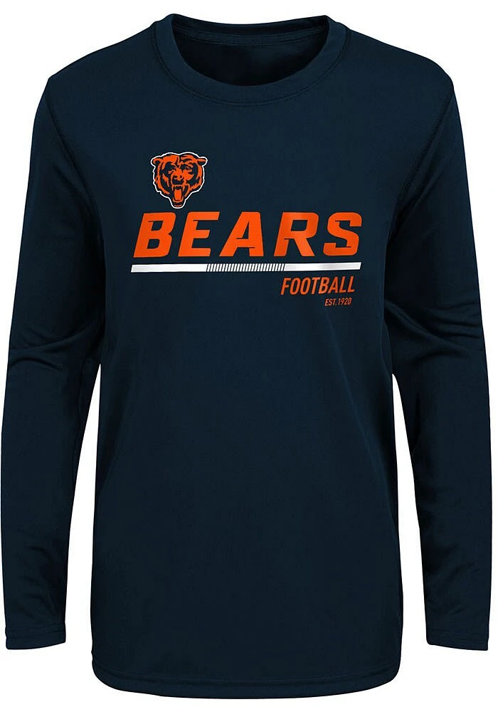 Chicago Bears Boys Navy Blue Engage Long Sleeve T-Shirt