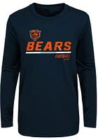 Chicago Bears Boys Navy Blue Engage Long Sleeve T-Shirt