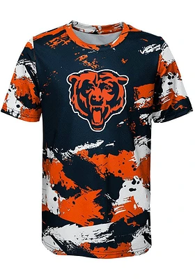 Chicago Bears Youth Navy Blue Cross Pattern Short Sleeve T-Shirt