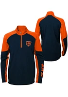 Chicago Bears Youth Navy Blue Audible Long Sleeve Quarter Zip Shirt