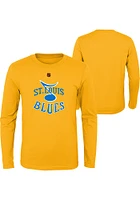 St Louis Blues Boys Gold Reverse Retro Primary Logo Long Sleeve T-Shirt