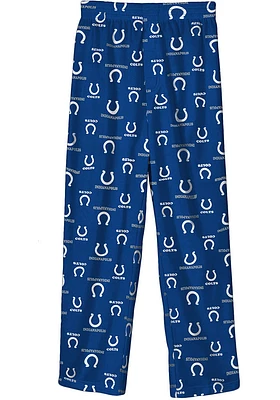 Indianapolis Colts Youth Blue All Over Logo Sleep Pants
