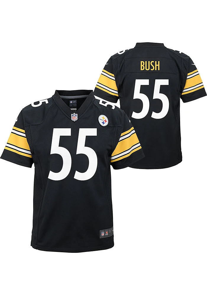 Devin Bush Pittsburgh Steelers Youth Black Nike Game Football Jersey