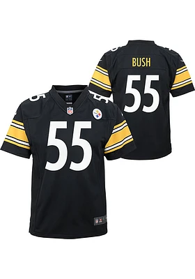 Devin Bush Pittsburgh Steelers Youth Black Nike Game Football Jersey