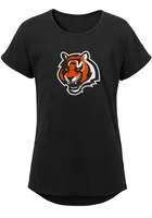 Cincinnati Bengals Girls Black Primary Logo Short Sleeve Tee