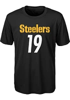 JuJu Smith-Schuster Pittsburgh Steelers Youth Black Schuster Mainliner NN Player Tee